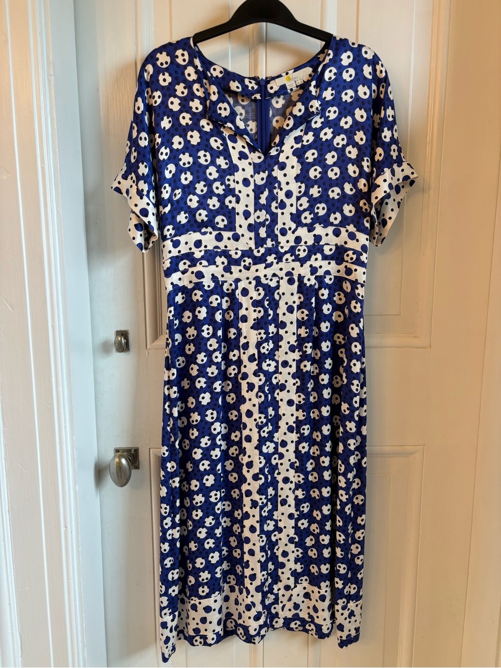 Boden midi dress blue and white 4P